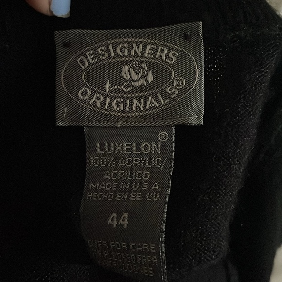 Vintage Black Cardigan Sweater Faux Pearl Buttons Women’s XL 44 Designer’s Orig - Picture 8 of 8